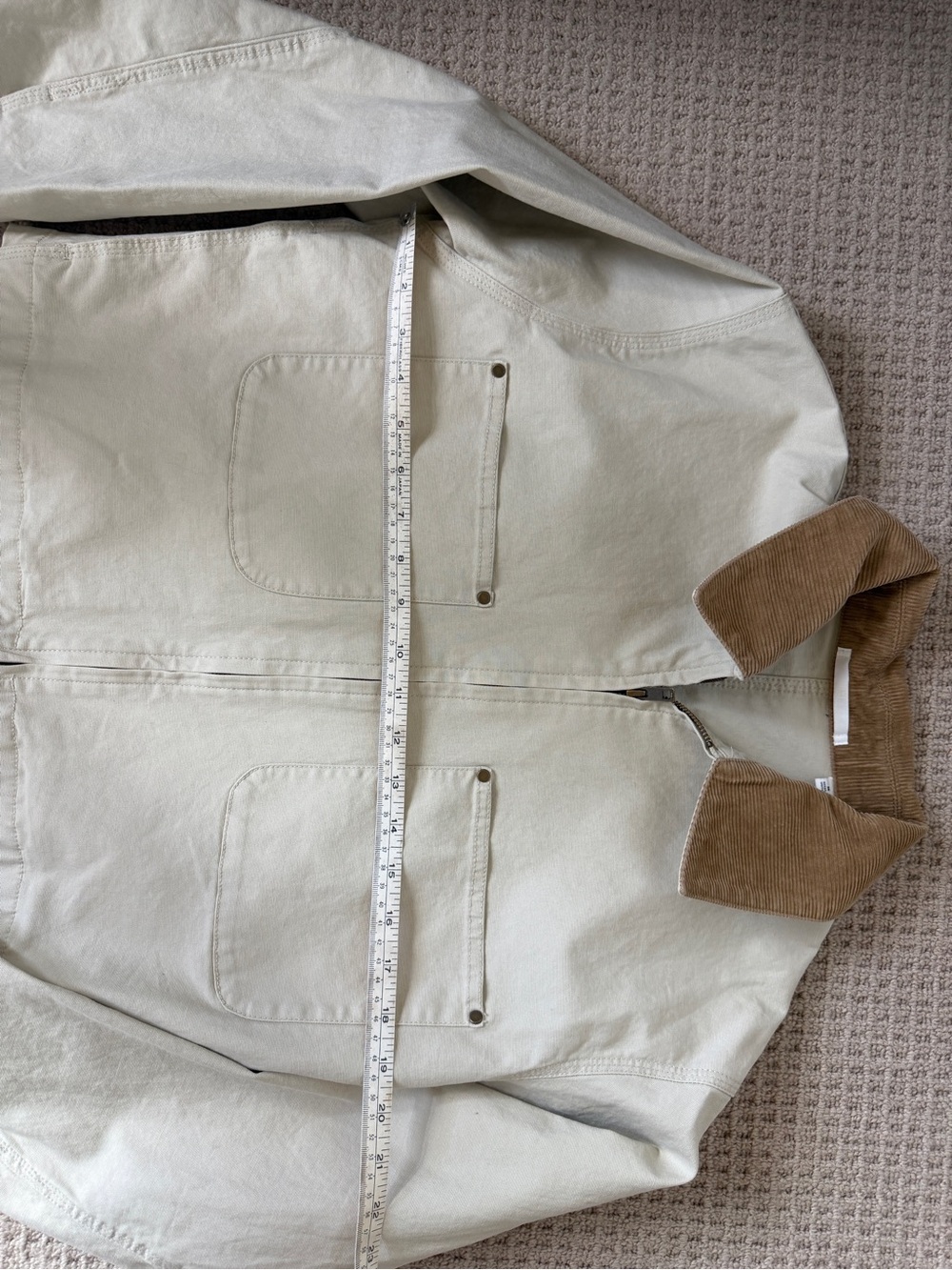 UNIQLO Zip-Up Short Jacket | Natural | Size M - Picture 4 of 5